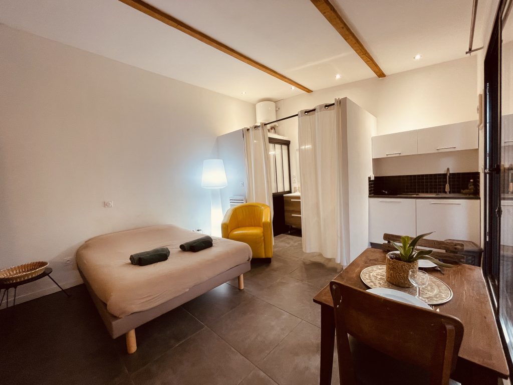 jardin lumineux du Studio Esprit Loft à Nîmes